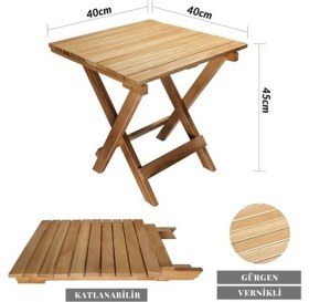 Resim Reyo Bysay Ahşap Katlanabilir Taşinır Şezlong Plaj Bahçe Teras Balkon Sandalyesi 3'lü Takım Haki 