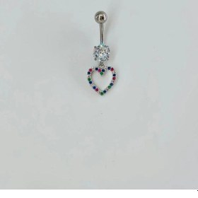 Resim Kalp Detaylı Göbek Piercing Çok Renkli 60900788 