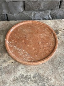 Resim Gül Pembesi Mermer Tepsi 26x3 Beyaz 