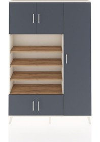 Resim Arges Dolap 11 Raflı 5 Kapaklı 132x30x195 Aytaşı-antrasit/çam Aytaşı 