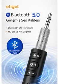 Resim Bluetooth Araç Kiti 3.5mm Aux Kablosuz Ses Alıcısı 