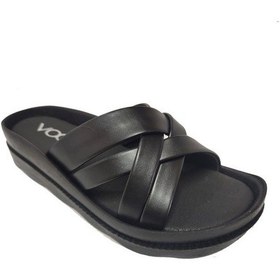 Resim Voga 1704-25 Deri Dolgu Topuk Ahtapot Kadın Terlik Siyah 