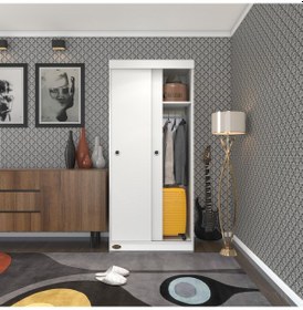 Resim Kenzlife Gardırop Sürgülü Kapaklı Kapılı Karanfil080 Byz Gardolap Dolap 