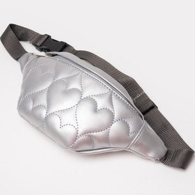 Resim İcone Bag Icone Çocuk Kalp Kapitone Detaylı Bel Çantası Gümüş 