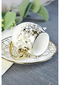 Resim Paçi Darla Yaldızlı 6 Kişilik Kahve Takımı Beyaz 