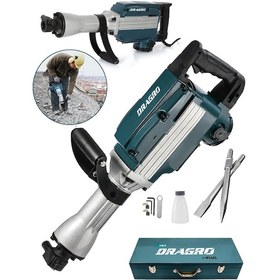 Resim Dragro DRG-16KG Profesyonel 16 KG 70 Joule 65 MM S Büyük Tip Kırıcı Delici Sivri Ve Yassı Keski + Çanta 
