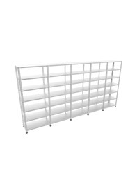 Resim Raf Burada 7 Katlı 5'li Galvaniz Çelik Raf - Depo, Arşiv, Kiler, Dosya, Market Rafı-43x93 cm-150 cm-1.00 mm 