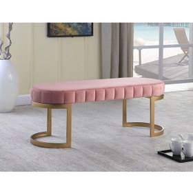 Resim OkkoRed 1 Adet 100x45 Gold Metal Ayaklı Bench-puf-antre-hol Çok Amaçlı Kullanım Benc767 