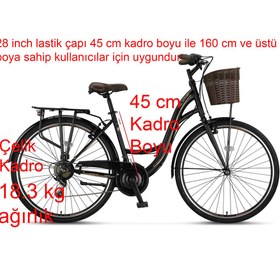 Resim Ümit Bisiklet Alanya 28 Inch 45 cm kadro 21 Vites Kadın Şehir Bisikleti 2810 ( 160 cm üstü) 