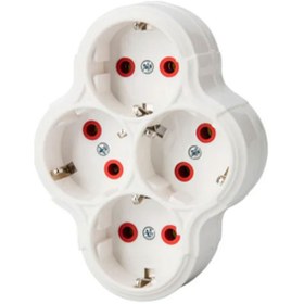Resim SİHİRLİ AYAKLAR 4'lü Topraklı Papatya Golyat Beyaz Fiş Priz Kablosuz Dörtlü Grup Priz Dörtlü Priz Çoğaltıcı 