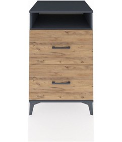 Resim Kronos Komodin Tek Raflı 2 Çekmeceli 60x59x96 Antrasit-çam Antrasit 