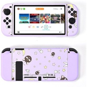 Resim Veri Kurbağa Nintendo Anahtarı İçin Şık Baskılı Koruyucu Kılıf Oyun Konsolu Anti-damla Tpu Kabuk - Siyah Kedi 
