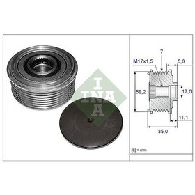 Resim Ina 535008710 - Alternatör Kasnağı Rulmanlı Transit 2.4 Tdcı 00- 