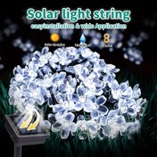 Resim Güneş Elinde Çiçek Işıkları, 8 Mod - Açık Hava Su Geçirmez Çilek Çiçeği Işıkları, Bahçe, Veranda, Düğün, Doğum Günü Süslemesi, Noel, Cadılar Bayramı, Sevgililer Günü, Paskalya Tatil Süsleme Işıkları - Beyaz, Sıcak Beyaz, Renkli 
