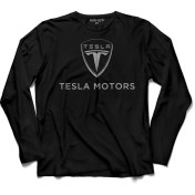 Resim Kendim Seçtim Tesla Motors Nıkola Tesla Logo Elon Musk Uzun Kollu Tişört Baskılı Çocuk T-Shirt 