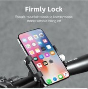 Resim Supermarket1 Bisiklet Telefon Tutucusu - Alüminyum Saplık, 55-100mm Uyumlu, Güvenli Sürüş Siyah 