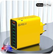 Resim Muti 8 Port Usb Şarj Qc3.0 Hızlı Hızlı Yüksek Hızlı Şarj Ab/abd/kr Cep Telefonu Eu Plug Yellow ' Beyaz 