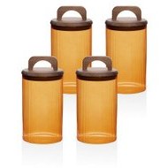Resim Akasya Kulplu Cam Kavanoz Seti Amber 4 Parça 1000 Ml 