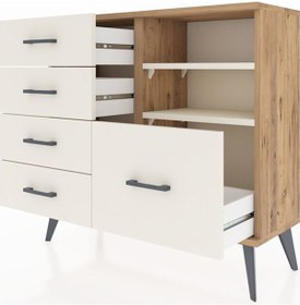 Resim Arges Şifonyer 2 Raflı 5 Çekmeceli 88x30x80 Çam-aytaşı Aytaşı 