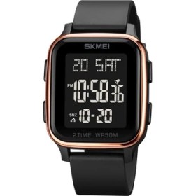 Resim Hanyang Altın Skmeı Elektronik Erkek Saatleri 2 Zaman Dijital Hareket Moda Izle Spor Geri Sayım Saati 50 M Su Geçirmez LED Işık Kol Saati (Yurt Dışından) 