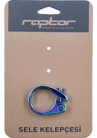 Resim Raptor Yx 115 Bisiklet Sele Kelepçesi 31,8 Mm Alüminyum, Oil Slick Sele Kelepçesi Rainbow Çok Renkli 
