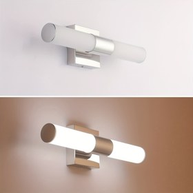 Resim LED Vanity Aydınlatmaları, Modern Paslanmaz Çelik Banyo Aydınlatma Armatürleri Ayna Üzeri Makyaj Aydınlatması Banyo Duvar Aplikleri Lamba (8W 40.01cm) 