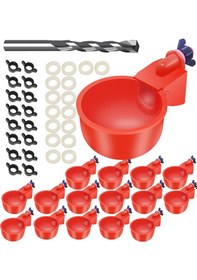 Resim 16 Adet Otomatik Tavuk Sulama Bardakları Matkap Uçlu Kümes Hayvanları Sulama Kapları 