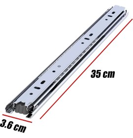 Resim Nzb Bilyalı Dolap Çekmece Rayı Metal En 3.6 cm Uzunluk 35 cm (1 Çift) 