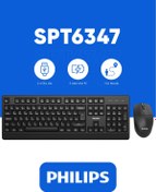 Resim Philips SPT6347 Kablosuz Set Wireless Set Türkçe Q Klavye ve Mouse Seti Siyah Kablosuz Klavye Kablosuz Mouse 