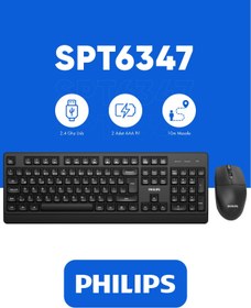 Resim Philips SPT6347 Kablosuz Set Wireless Set Türkçe Q Klavye ve Mouse Seti Siyah Kablosuz Klavye Kablosuz Mouse 