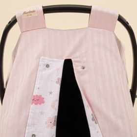 Resim Puset Örtüsü - Çift Taraflı - Pembe Saten - Pembe Bulut 