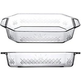 Resim Paşabahçe Gravürlü Borcam Dikdörtgen 