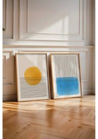 Resim Huhuli Ahşap Çerçeveli 2 Parça Set Tablo Huhu134 