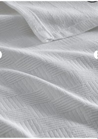 Resim Renetic %100 Pamuk Tek Kişilik Pike Yumuşak Dokulu, Nefes Alan Kumaş 150x230cm Beyaz 