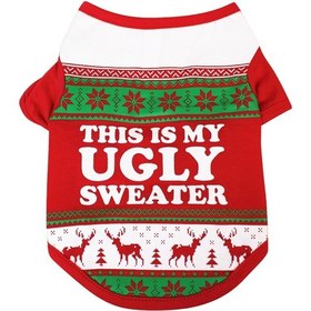 Resim Jeemson Küçük Köpekler İçin Noel Temalı Tişört - Poliester Malzeme - Şık Ve Stilinizi Sağlar Xs-xl Boylar Çok Renkli 