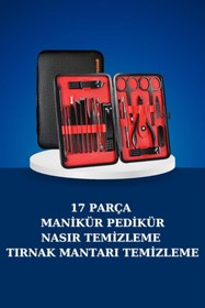 Resim Ronanna 17 Parça Manikür Seti Taşınabilir Özel Çantalı El ve Ayak Bakımı Tırnak Batığı Temizleme 
