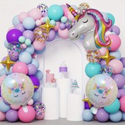 Resim 141 adet Unicorn Alüminyum Film Balon Garland Kemer Seti - Doğum Günleri, Yıldönümleri, Düğünler ve Daha Fazlası için Yıldızlar, Kalpler ve Parıltılar ile Canlı Pastel Parti Dekorasyonu - Dış Mekan Sahne Ayarı, İç Mekan Parti Dekoru | Pastel Balon Dekoru | Dayanıklı Balon Seti, Unicorn Parti Dekorasyonları 