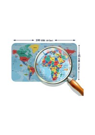 Resim Türkçe Eğitici Ülke Ve Başkent Okyanus Detaylı Atlası Dünya Haritası Duvar Sticker -60x105-3863 - Renkli Çok Renkli 
