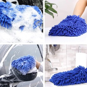 Resim Araba Oto Yıkama Temizlik Eldiveni Süngeri Peluş Büyük Boy 22x19cm Oto Aksesuarcım 