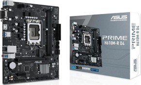 Resim Prıme H610m-r D4 Ddr4 Hdmı-dvı Pcıe 16x V4.0 1700p Matx Asus