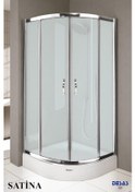 Resim Desaş Shower Teknesiz Oval Buzlu Cam Duşakabin 90 x 90 5 MM Gümüş 