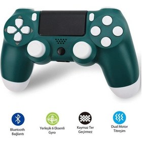 Resim Ps4-pc-android Box-android-ıos Telefon Tablet Uyumlu Titreşimli Bluetooth Oyun Kolu Alpine Yeşil 