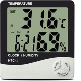 Resim Bebek Odası Masaüstü Dijital Termometre Nem Ölçer Higrometre Saat (4887) 