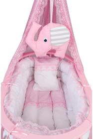 Resim Tommybaby Sepet Beşik Ahşap Beşik Uyku Setli Doğal Ahşap Beşik bambu00 