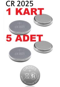 Resim ATAELEKTRONİK 5 Adet 5 Ad Bıos / Bios Pil 5li Paket 2025 Cr2025 Cr 2025 Kodlu Düğme Yassı Para Pil 