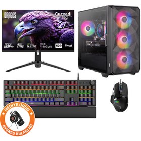 Resim DRAGOS DRx6753 Ryzen 7 5700x3D 16GB 1TB NVMe 8GB RTX4060Ti 27 İnç 240Hz Curved Sıvı Soğutmalı Oyuncu 