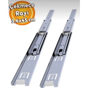 Resim Yeniler Teleskopik Bilyalı Dolap Çekmece Rayı En 36 mm Boy 45 cm 