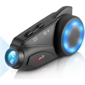 Resim Maxto M3 Kameralı Motosiklet Bluetooth Intercom Kulaklık 