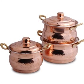 Resim Zinnun Bakır Klasik Güveç/tencere Seti 