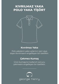 Resim George Henry 3'Lü Çekmeyen Pamuklu Kumaş Slim Fit Dar Kesim Kıvrılmaz Polo Yaka Tişört Paketi Lacivert 